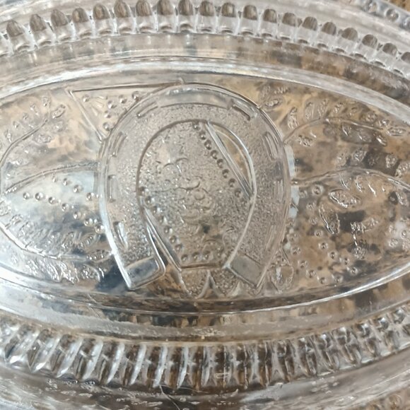 ANTIQUE ADAMS & CO EAPG GOOD LUCK HORSESHOE / PRAYER RUG PATTERN GLASS - Picture 5 of 7